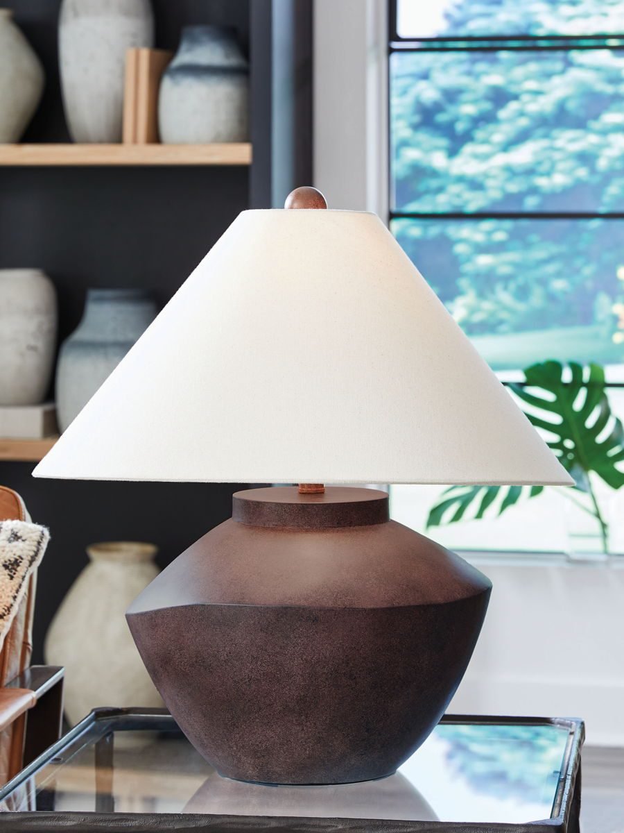 Honsworth - Poly Table Lamp - Antique Brown - Image 2