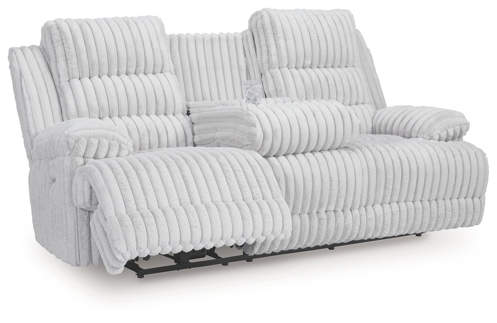 Rhines Falls - Reclining Power Sofa With Drop Down Table - Alloy