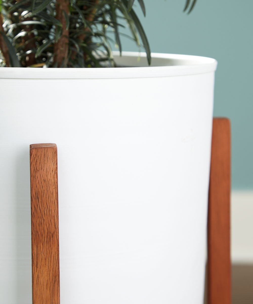 Dorcey - Planter Set (Set of 2) - White / Brown - Image 2