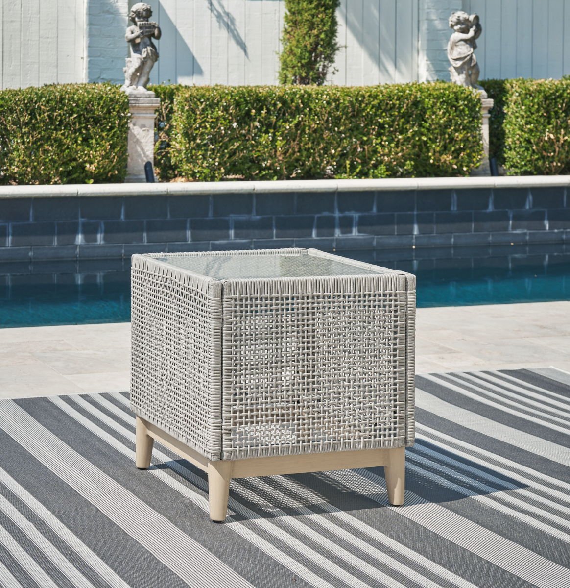 Seton Creek - Square End Table - Gray - Image 3
