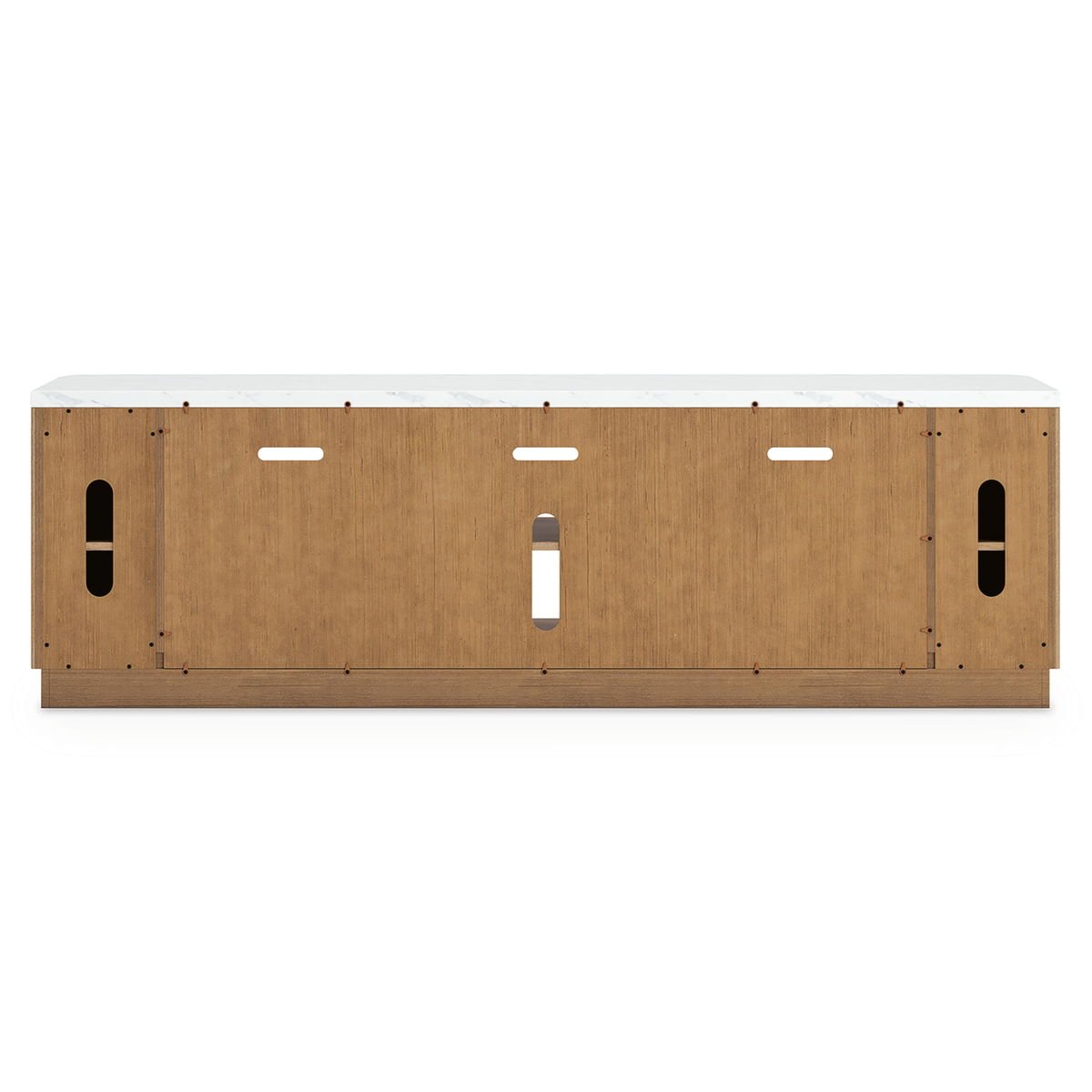 Camdill - XL TV Stand With Fireplace Option - Light Brown - Image 2