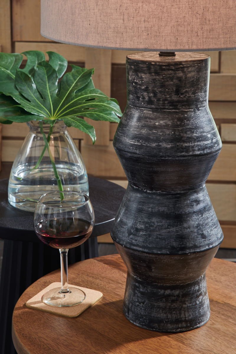 Kerbert - Terracotta Table Lamp - Distressed Black - Image 2
