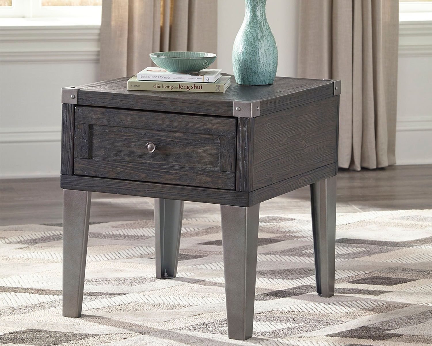 Todoe - Rectangular End Table - Dark Gray - Image 4