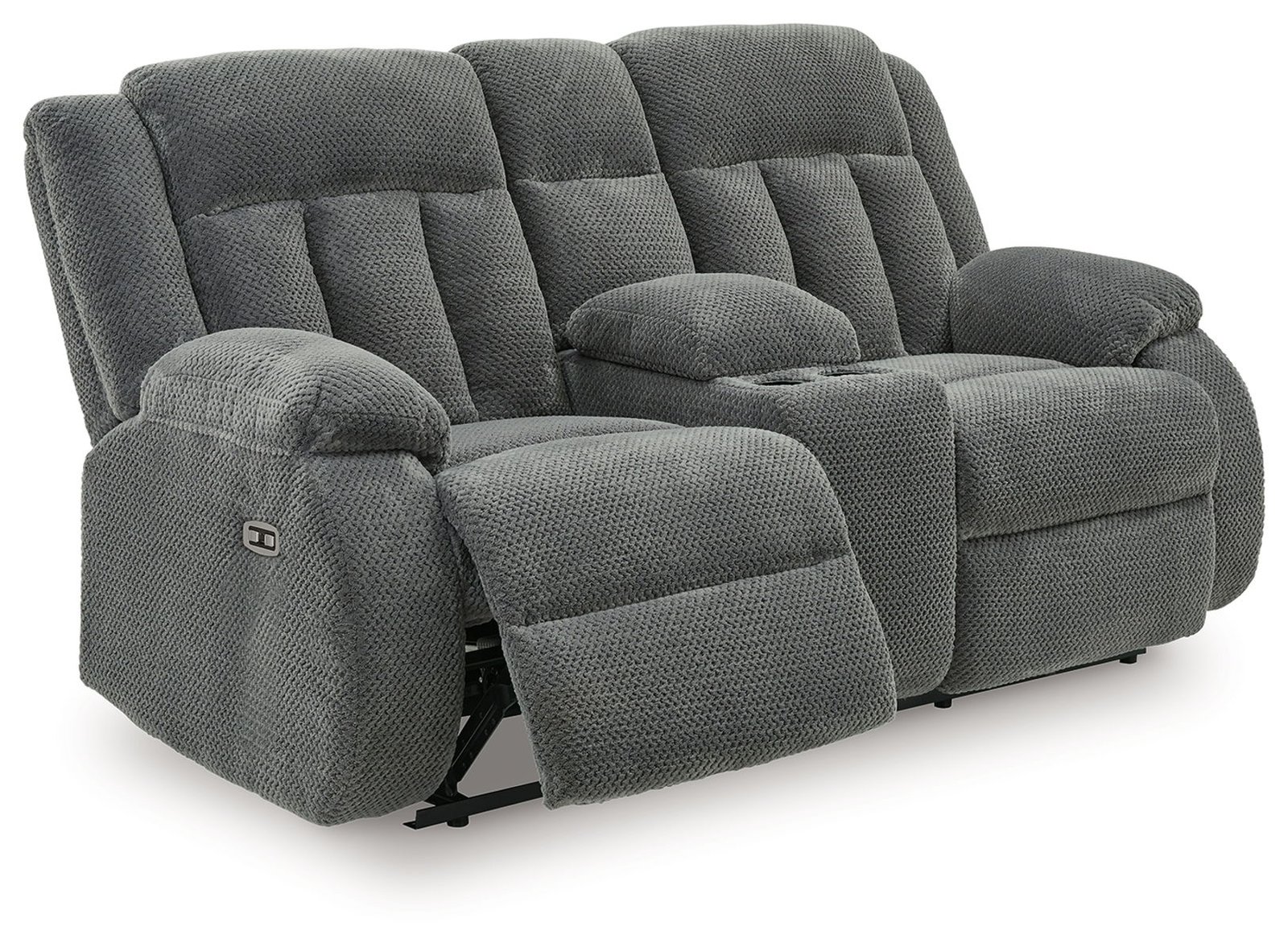 Observation - Double Reclining Power Loveseat With Console - Steel - Image 3