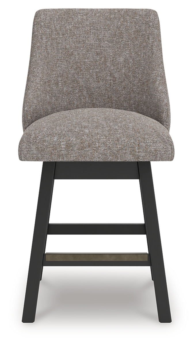 Neymorton - Upholstered Swivel Barstool (Set of 2) - Dark Grayish Brown - Image 2