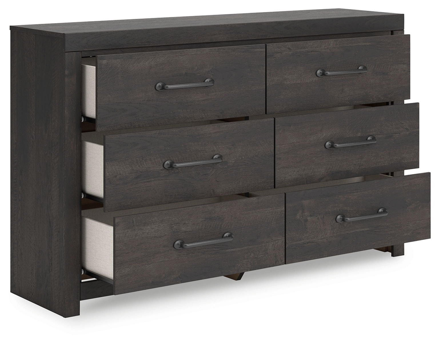 Hollivern - Six Drawer Dresser - Dark Gray - Image 3