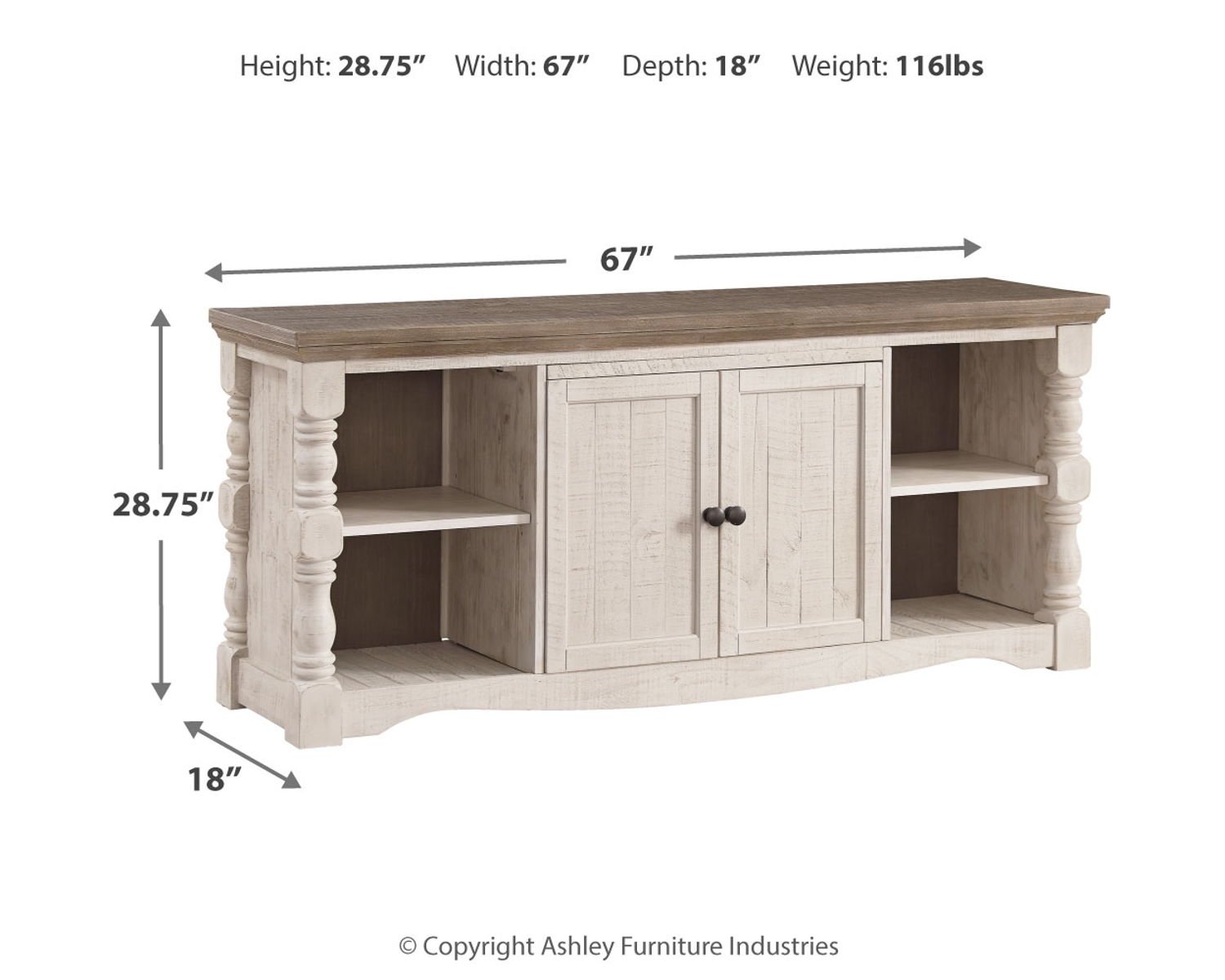 Havalance - Extra Large TV Stand - 2 Doors - Brown / Beige - Image 4