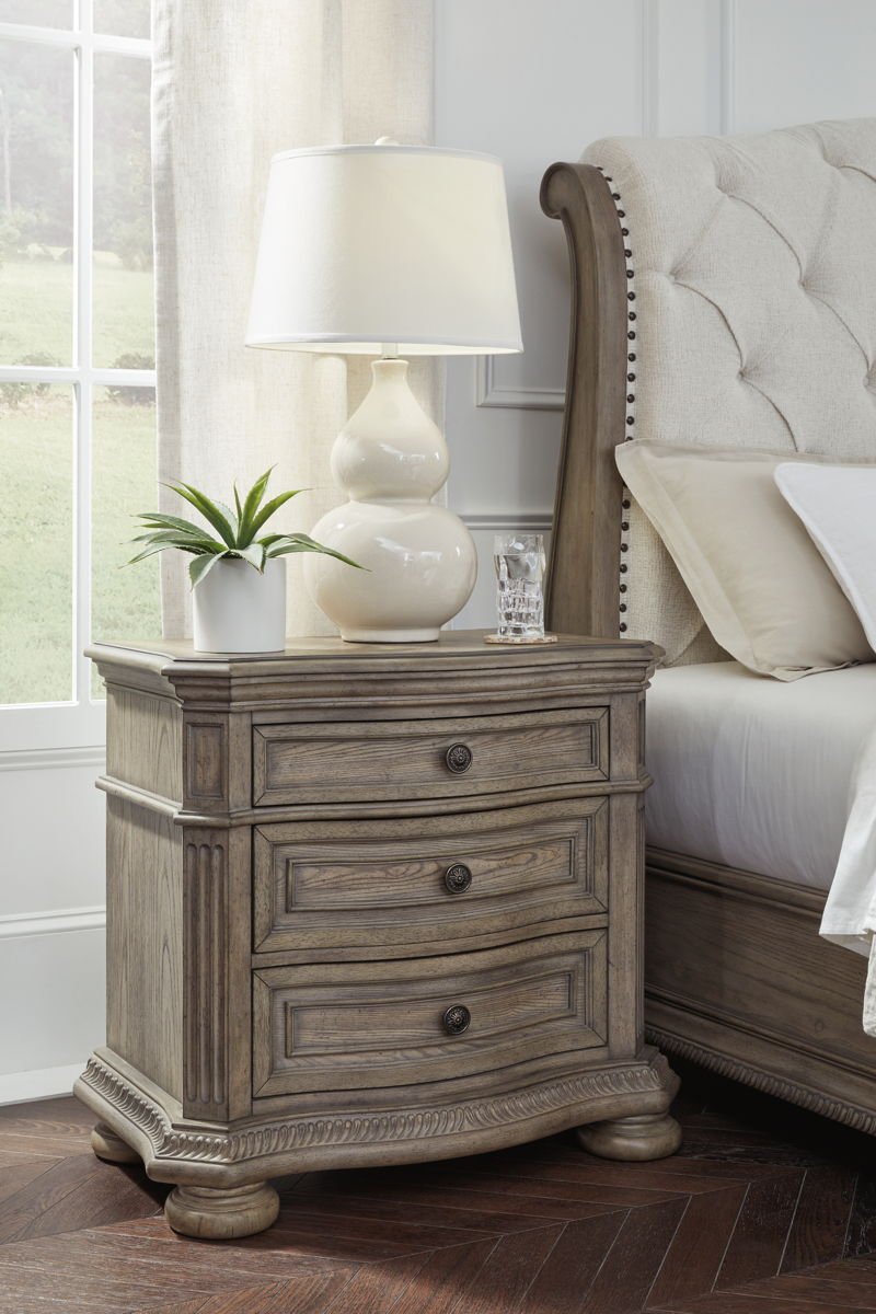 Ardenfield - Three Drawer Night Stand - Light Brown - Image 3