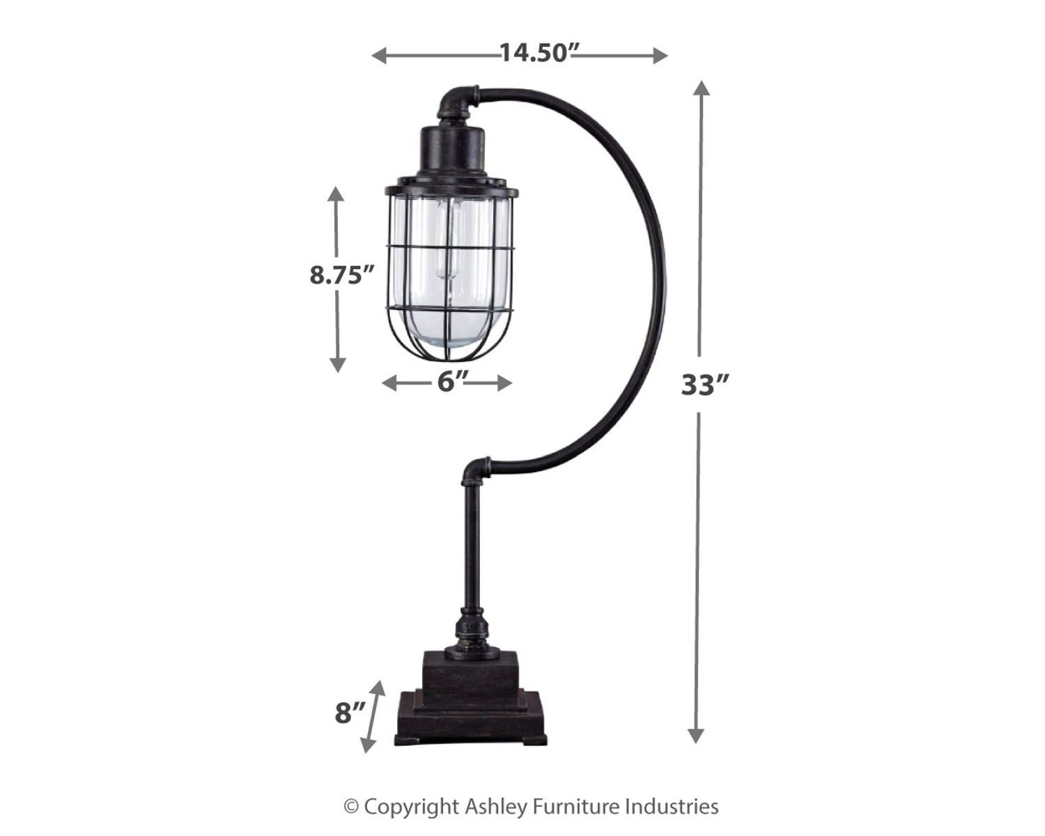 Jae - Metal Desk Lamp - Antique Black - Image 2