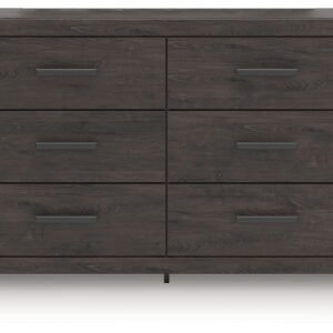 Prendonea - Six Drawer Dresser - Charcoal