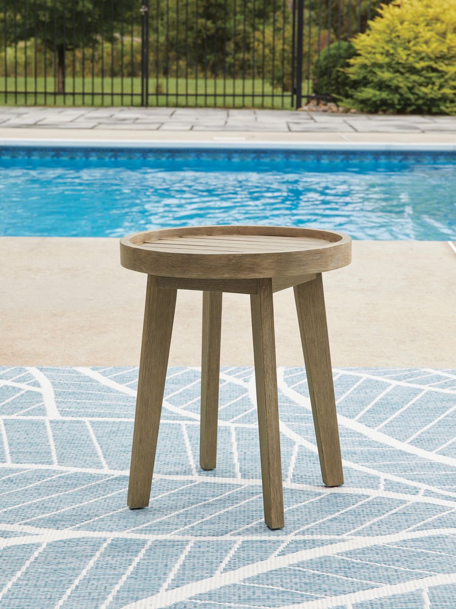Marina Sun - Round End Table - Beige - Image 4