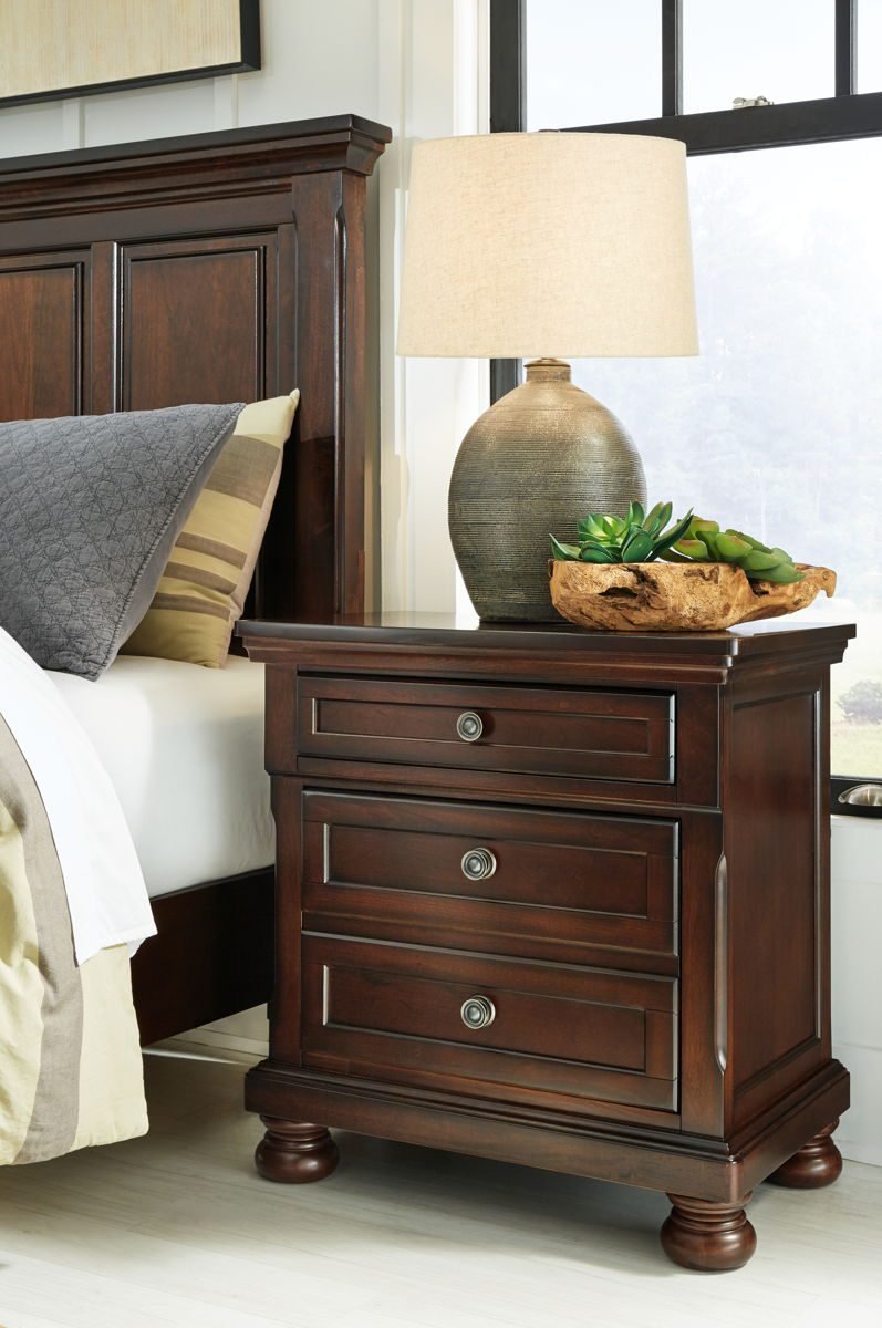 Porter - Two Drawer Night Stand - Dark Brown - Image 3