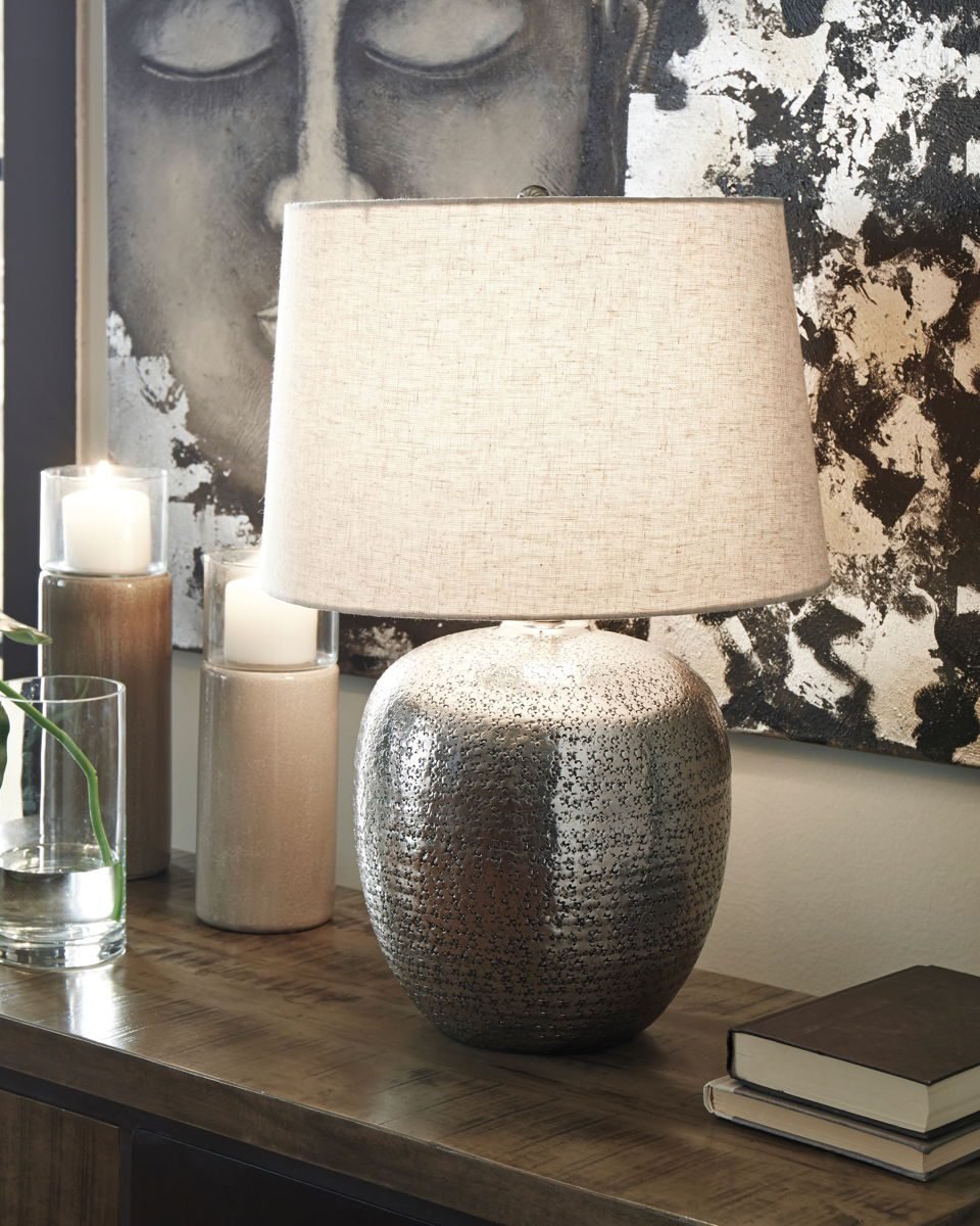 Magalie - Metal Table Lamp - Antique Silver Finish - Image 2