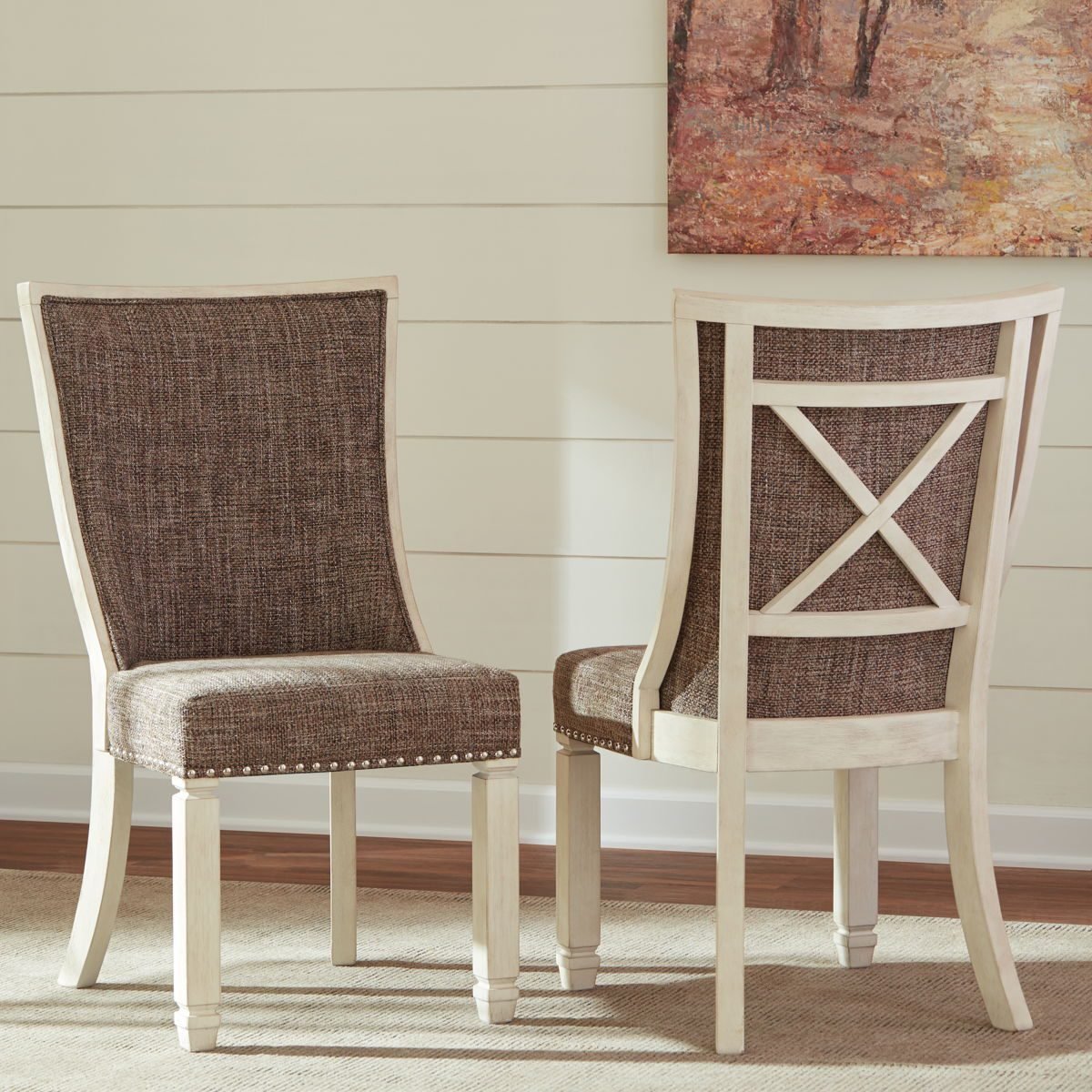 Bolanburg - Dining UPH Side Chair (Set of 2) - Lattice Back - Brown / Beige - Image 2