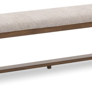 Cabalynn - Large Uph Dining Room Bench - Oatmeal / Light Brown
