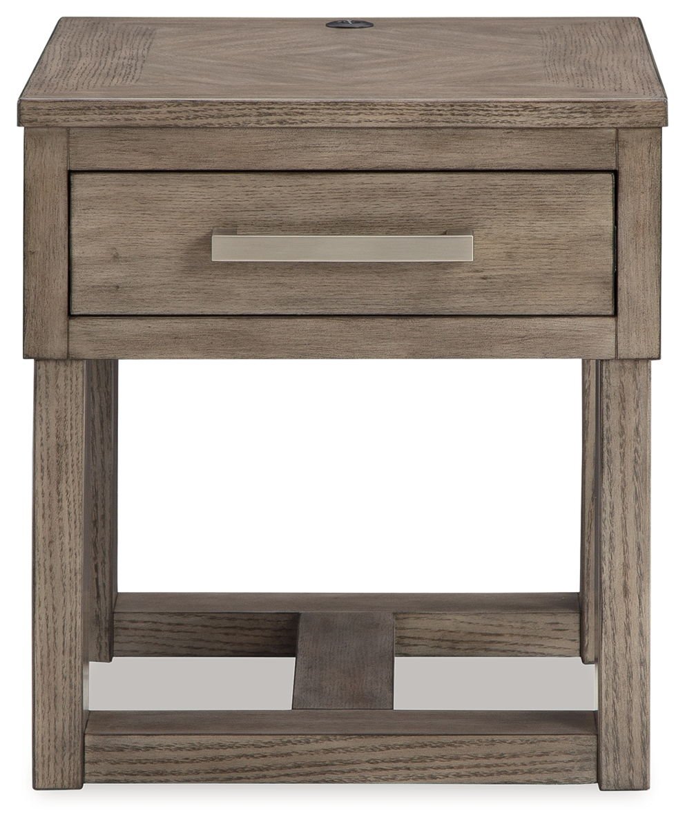 Loyaska - Rectangular End Table - Grayish Brown - Image 2