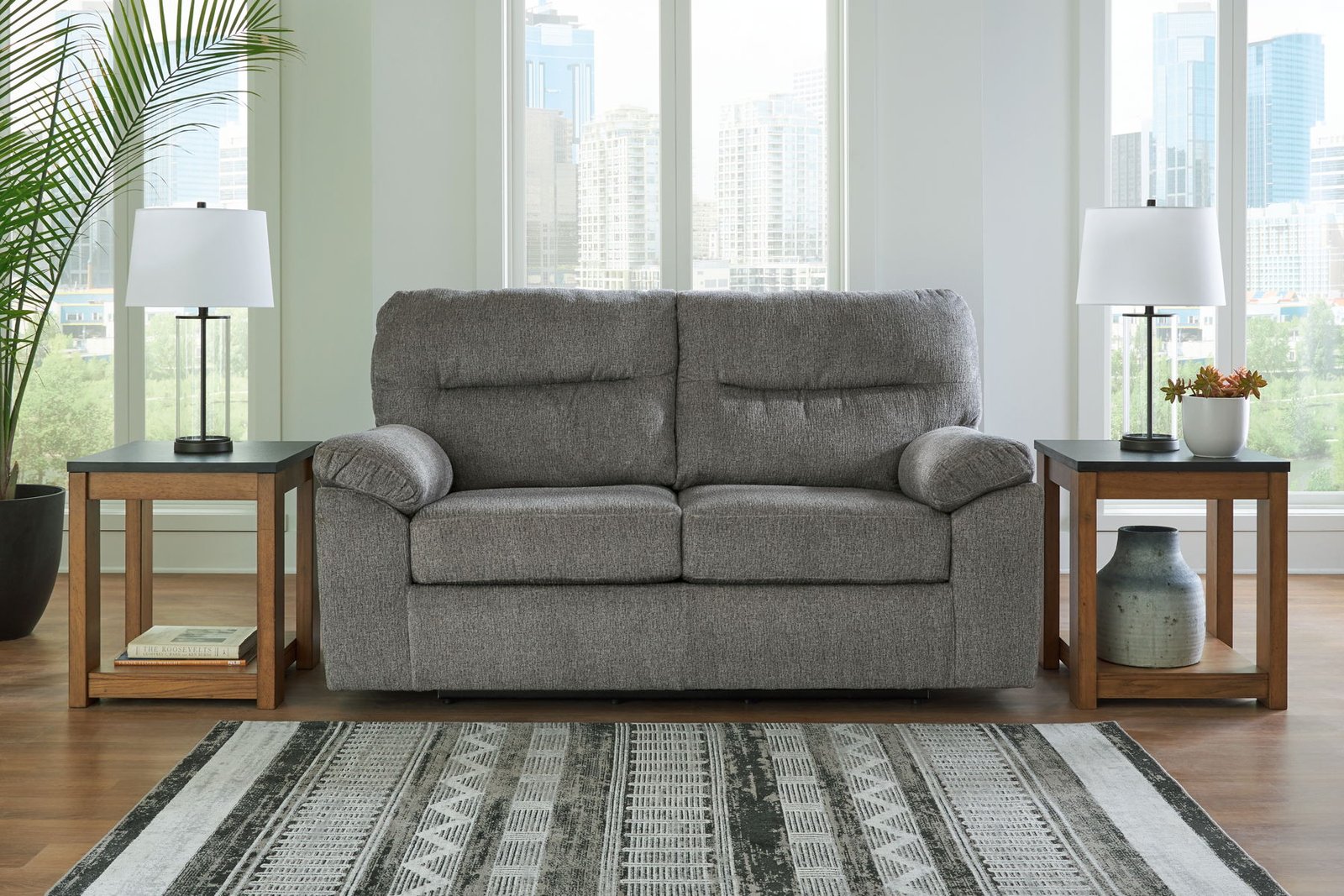 Bindura - Glider Loveseat - Mineral - Image 4