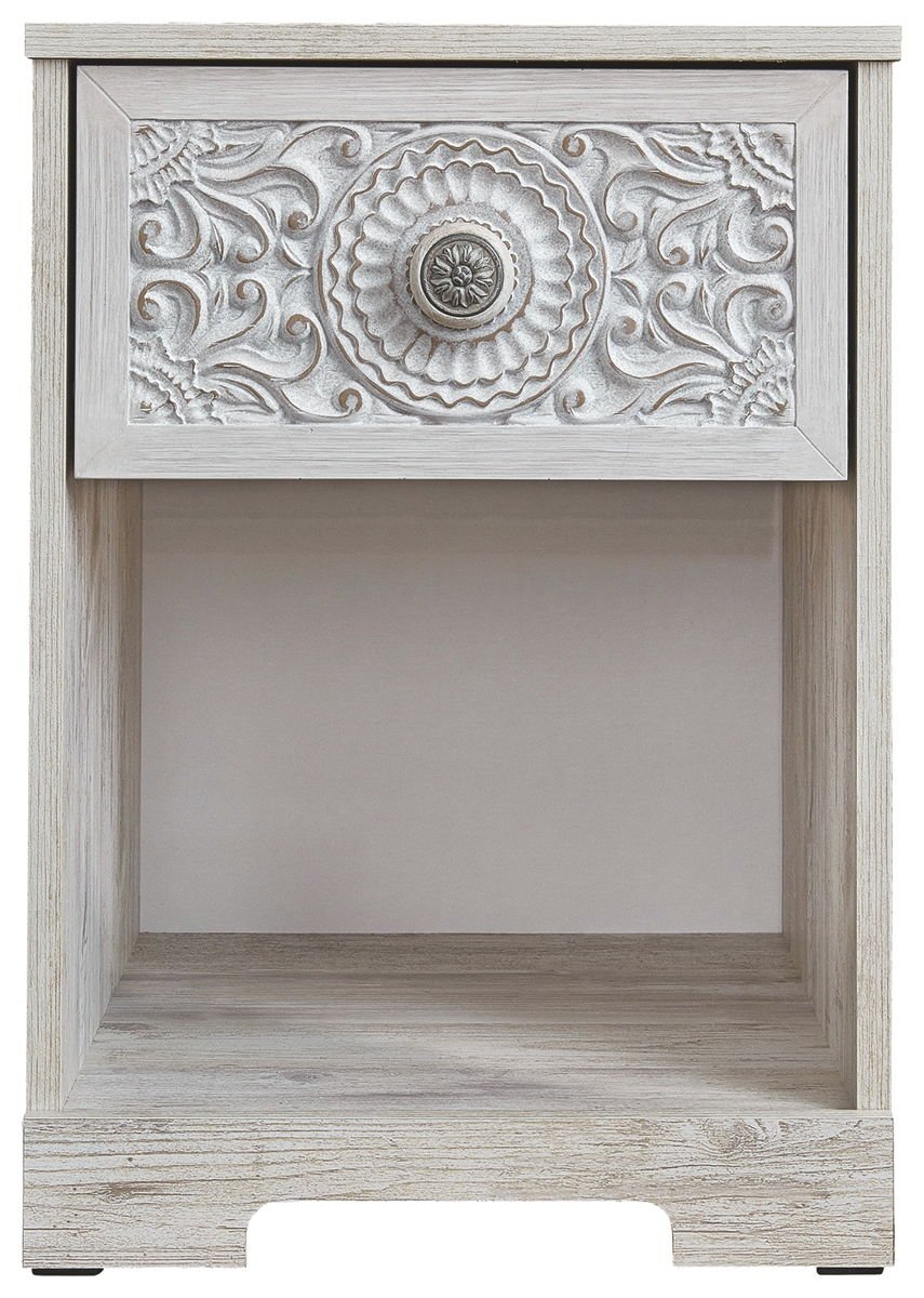 Paxberry - One Drawer Night Stand - Whitewash - Image 4