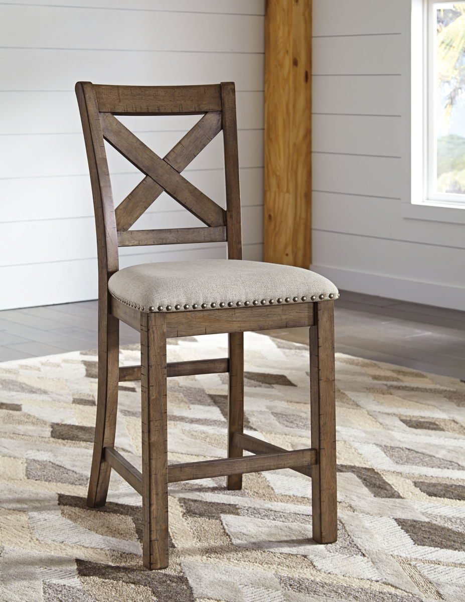 Moriville - Upholstered Barstool (Set of 2) - Beige - Image 3
