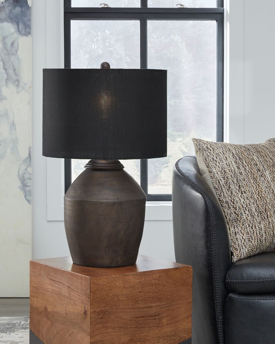 Naareman - Terracotta Table Lamp - Metallic Black - Image 2