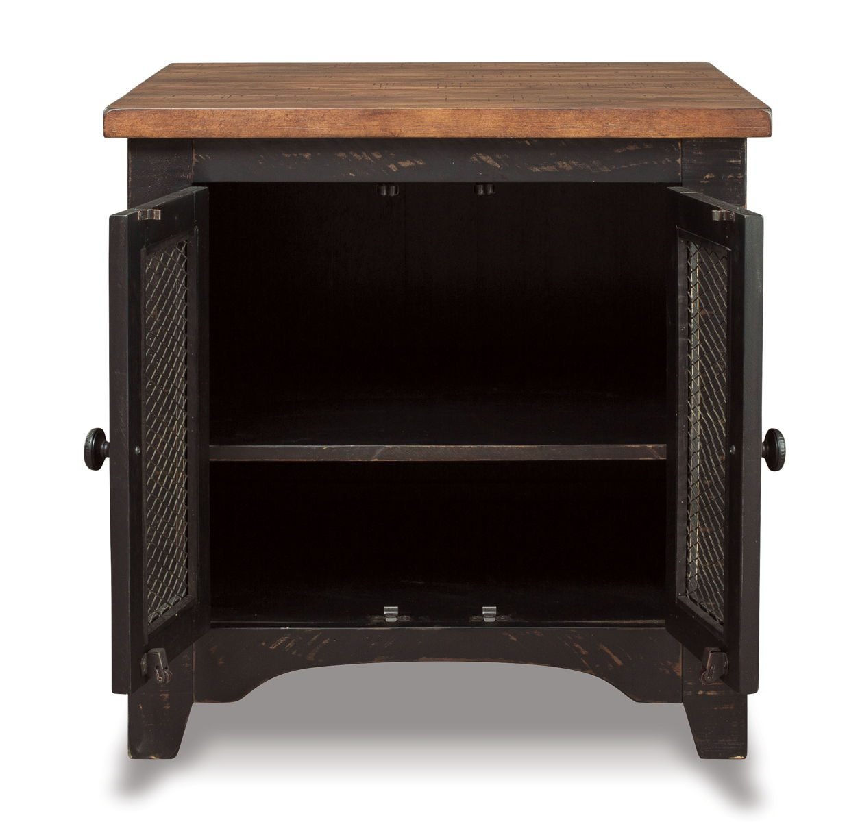 Valebeck - Rectangular End Table - Black / Brown - Image 2