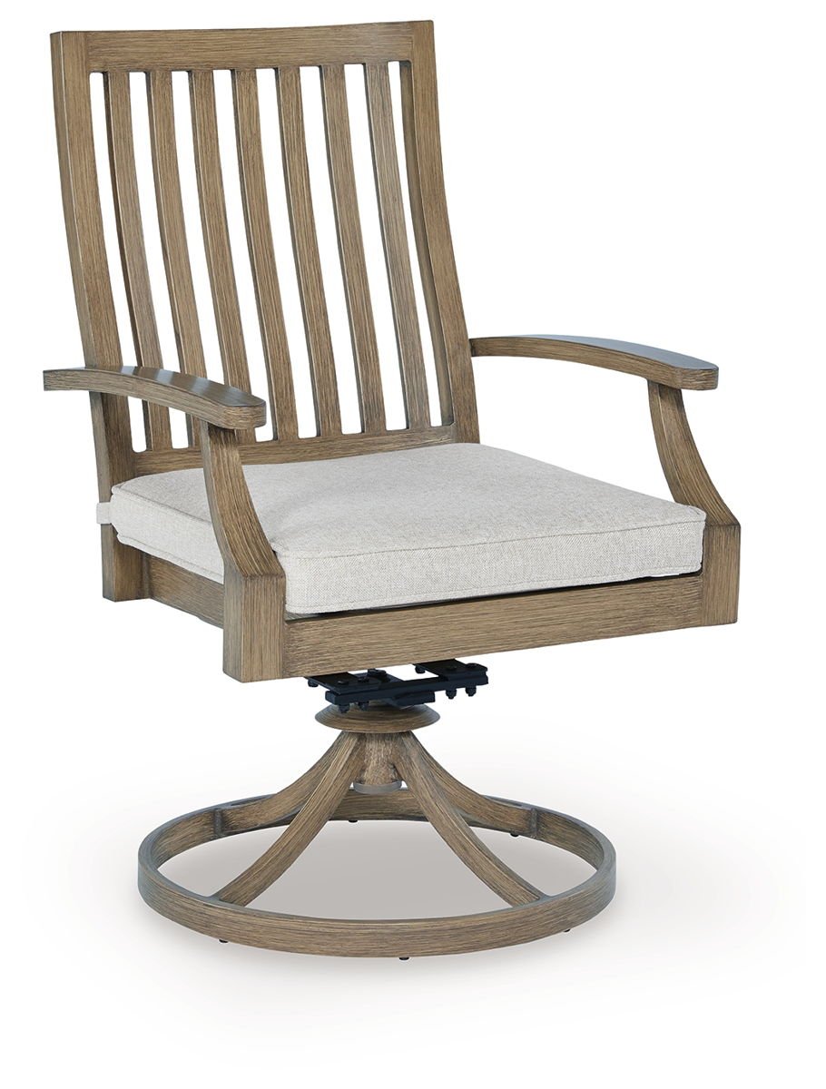 Rainier Ranch - Swivel Chair With Cushion (Set of 2) - Brown / Beige - Image 2