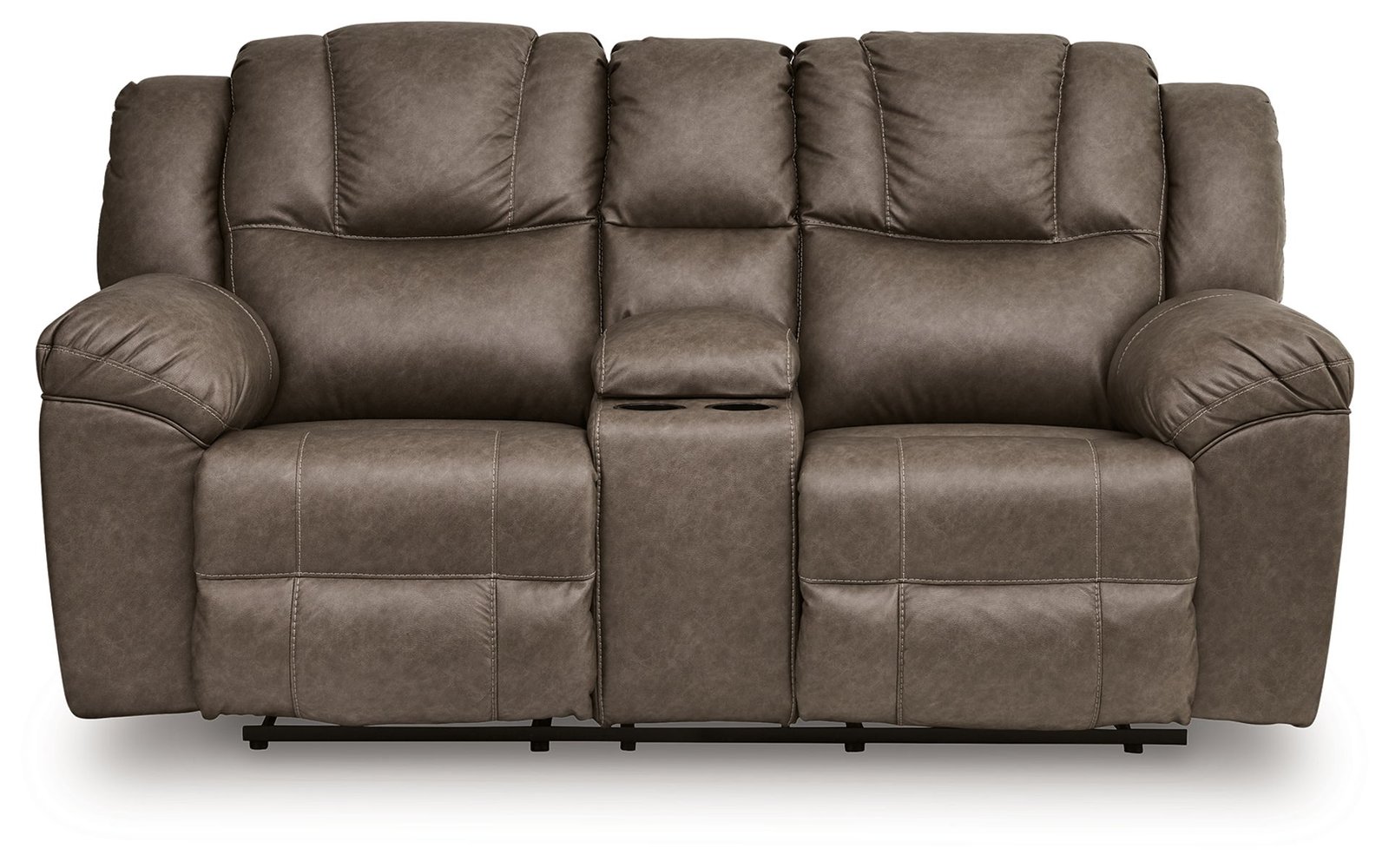 Lowilla - Double Reclining Loveseat With Console - Driftwood - Image 4