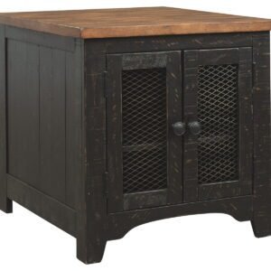 Valebeck - Rectangular End Table - Black / Brown
