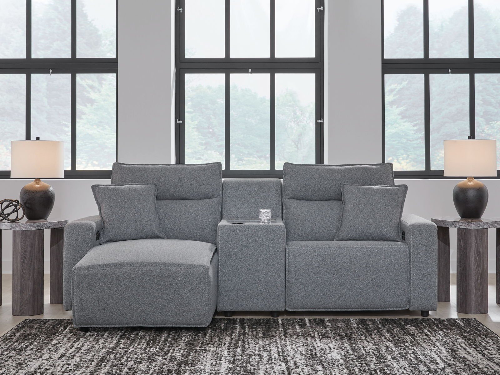 Modmax II - Reclining Sectional - Salt And Pepper - Image 17