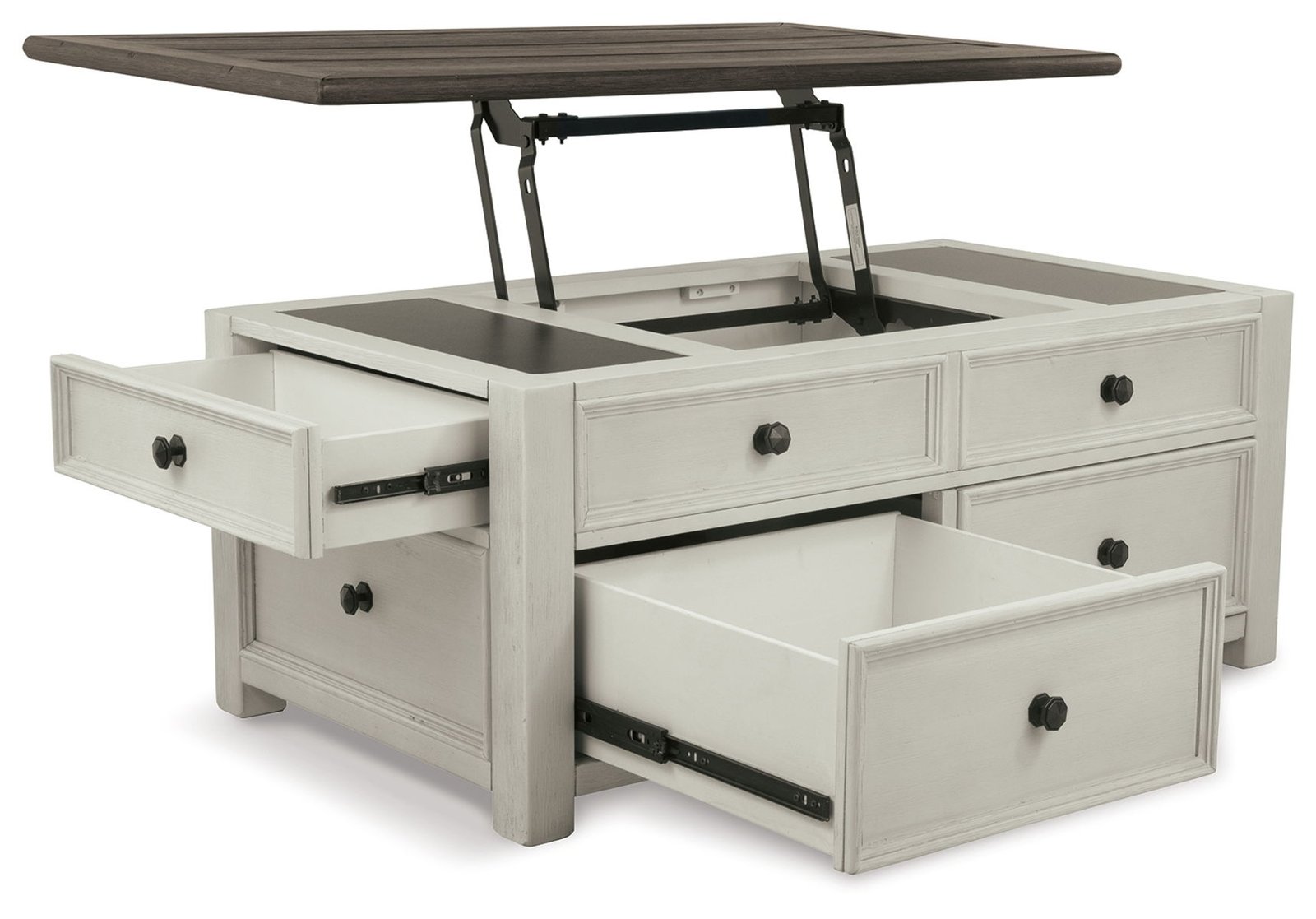 Bolanburg - Lift Top Cocktail Table - White / Brown / Beige - Image 3