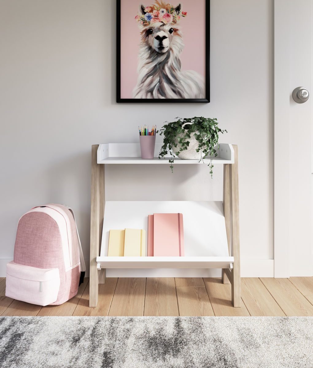 Blariden - Small Bookcase - White / Tan - Image 3