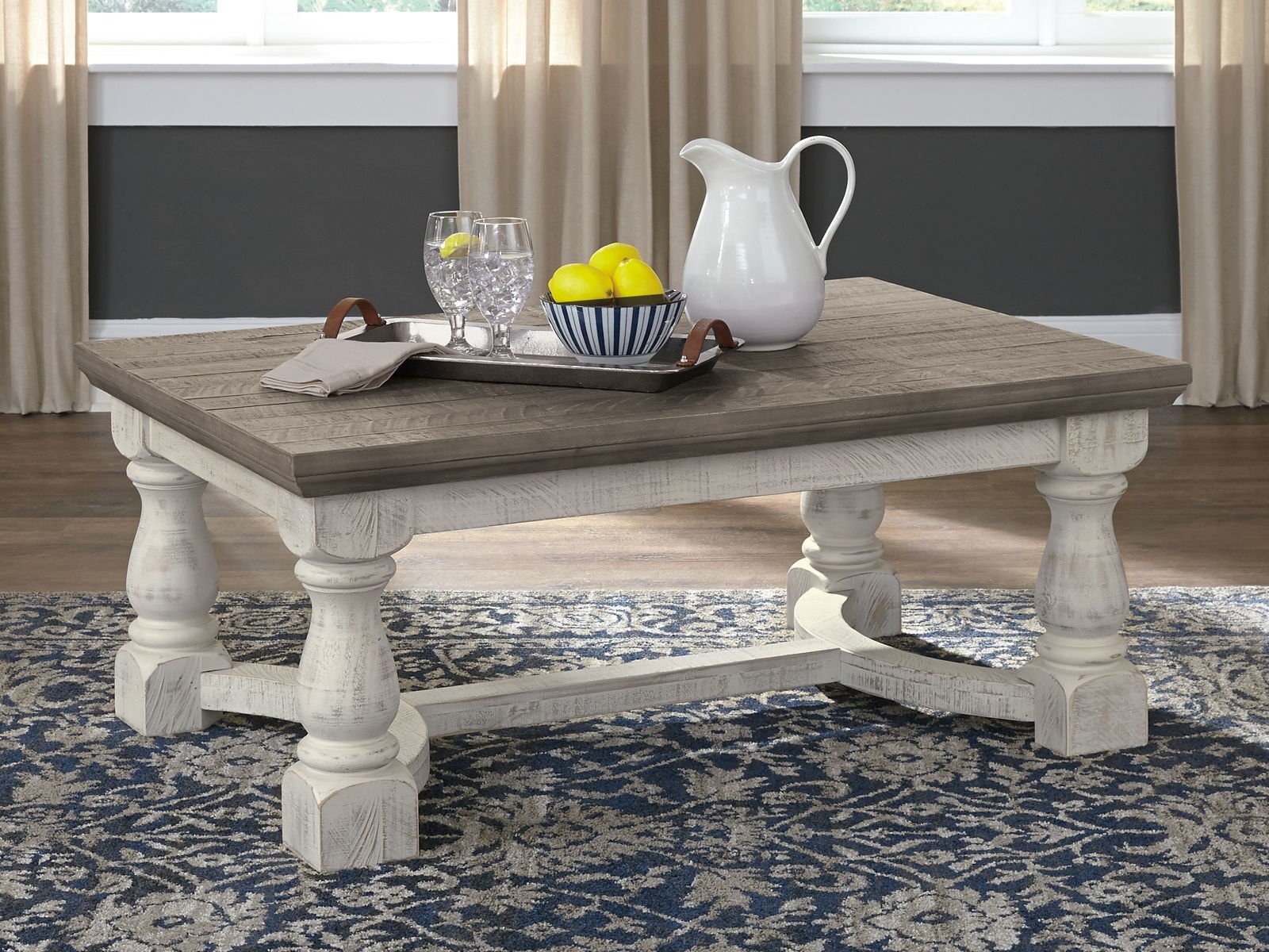 Havalance - Rectangular Cocktail Table - Gray / White - Image 2