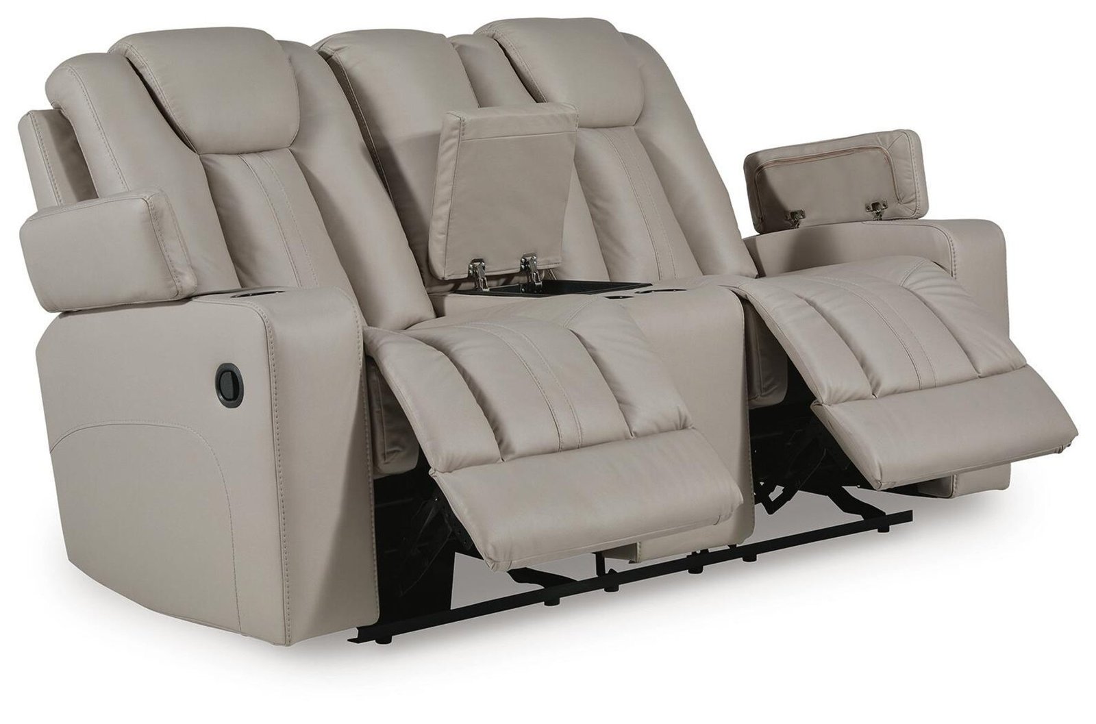 Elevate Edges - Glide Reclining Loveseat With Console - Coin - Image 2