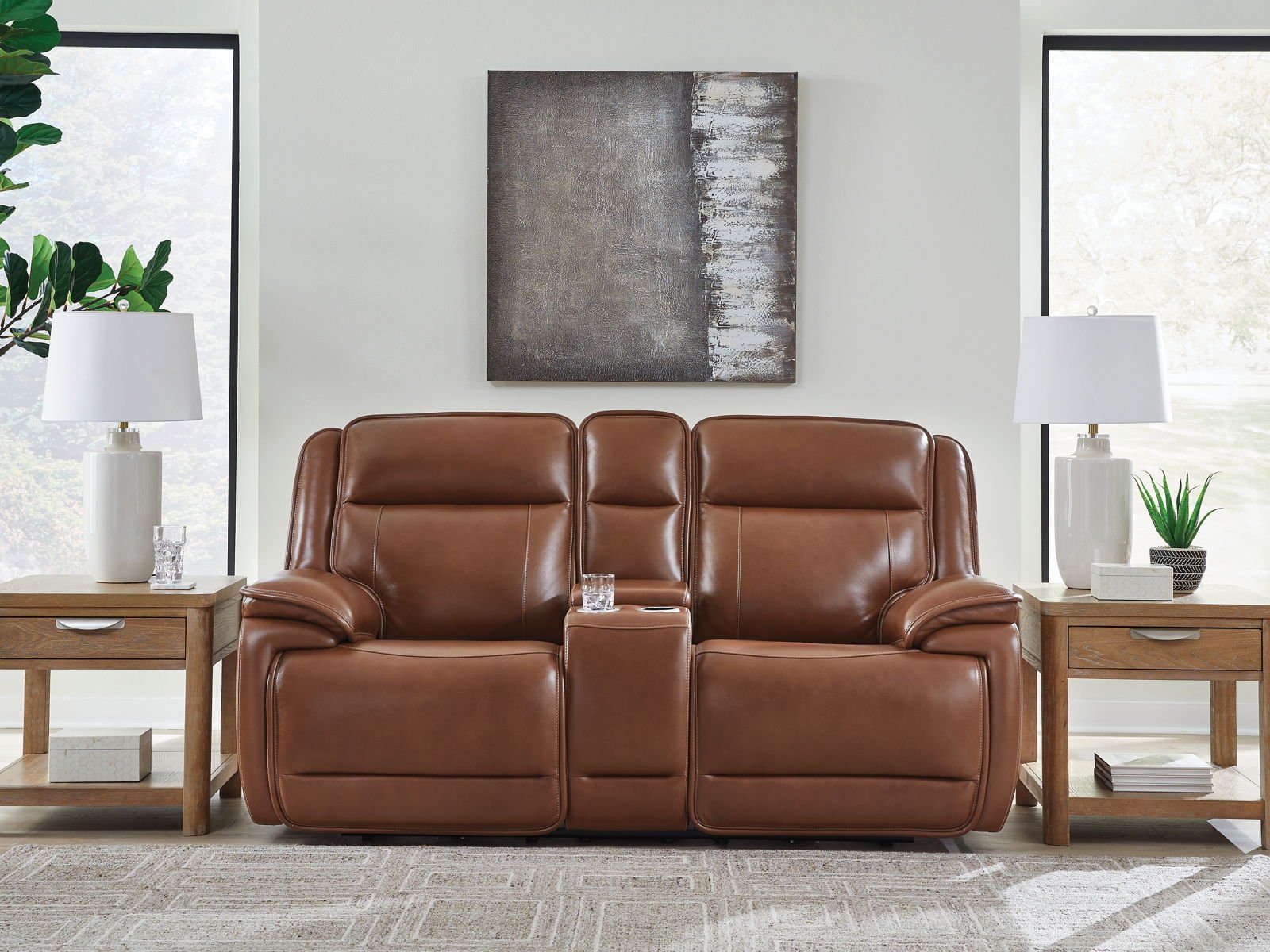Healy Pier - Power Reclining Loveseat With Console / Adj Headrest - Chocolate - Image 2