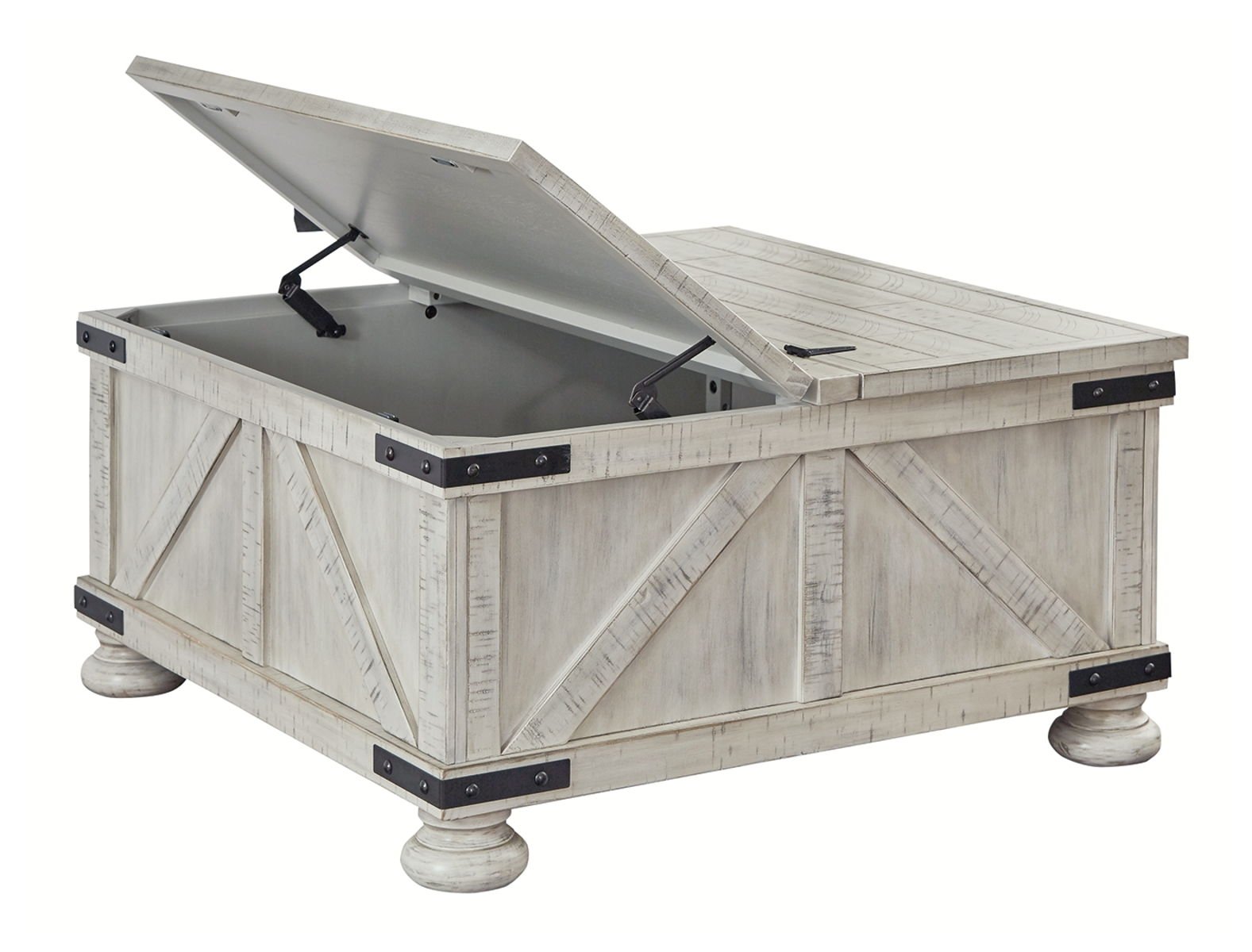 Carynhurst - Cocktail Table with Storage - Whitewash - Image 3