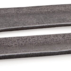 Garekton - Tray Set (Set of 2) - Pewter Finish