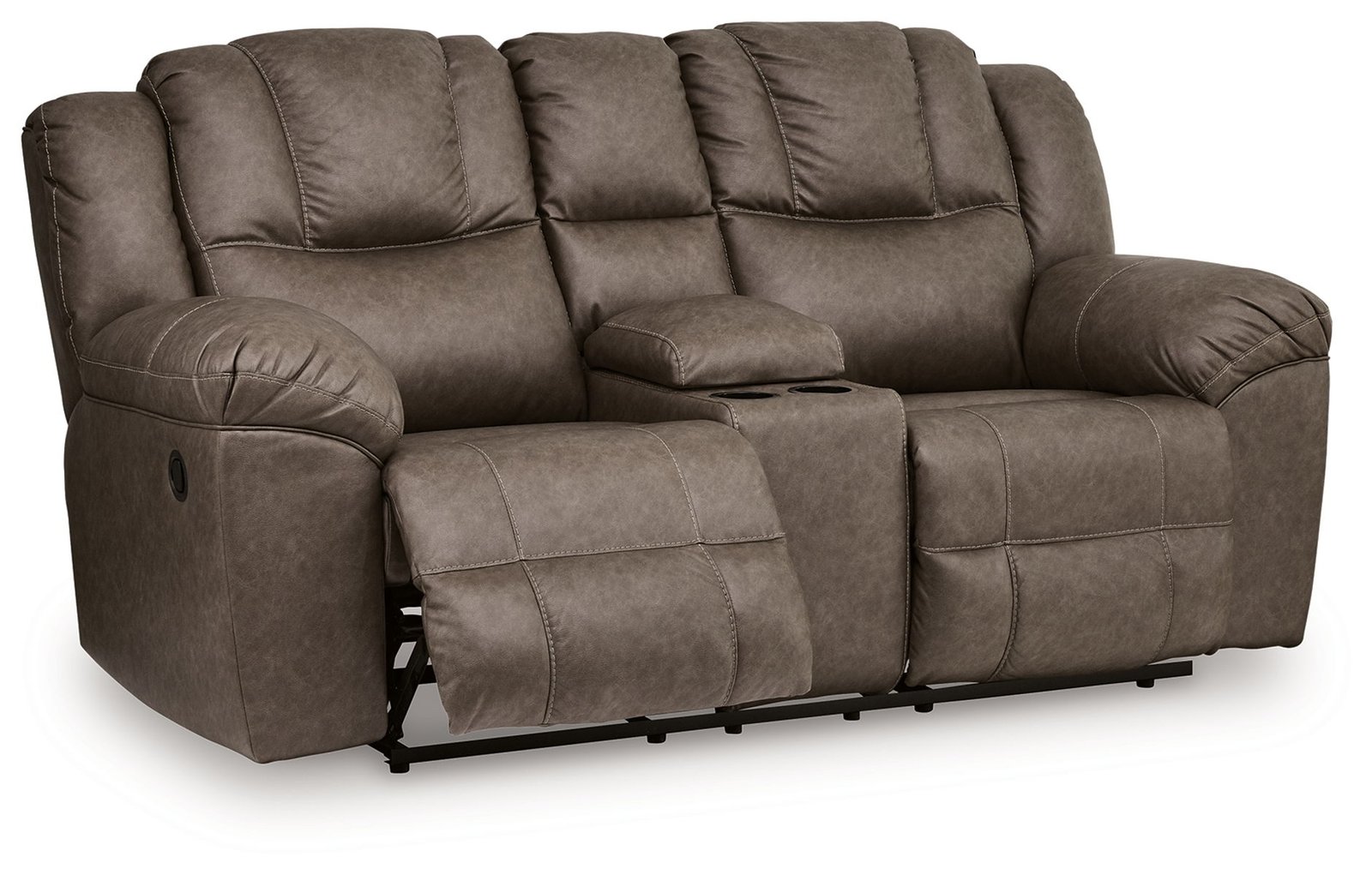 Lowilla - Double Reclining Loveseat With Console - Driftwood - Image 3