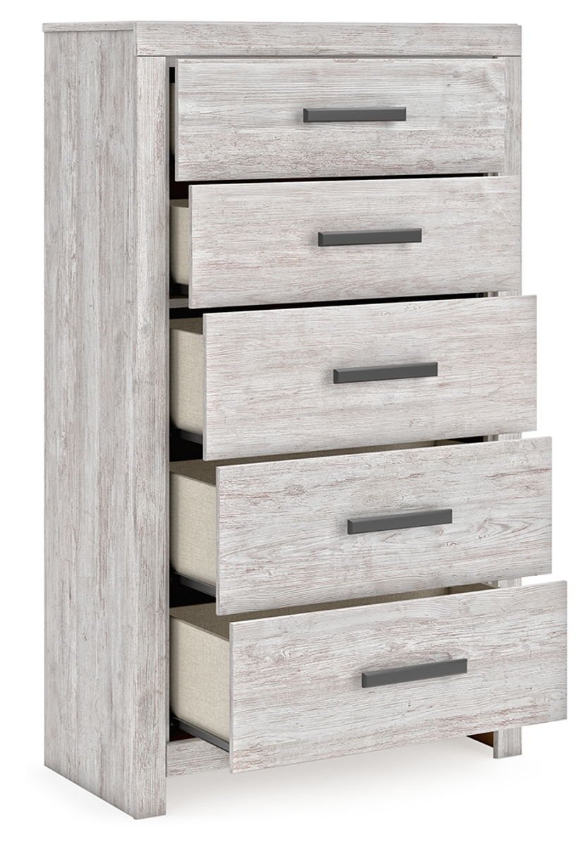 Cayboni - Five Drawer Chest - Whitewash - Image 3
