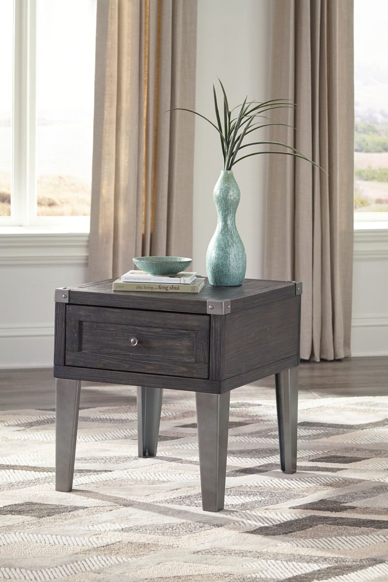 Todoe - Rectangular End Table - Dark Gray - Image 2
