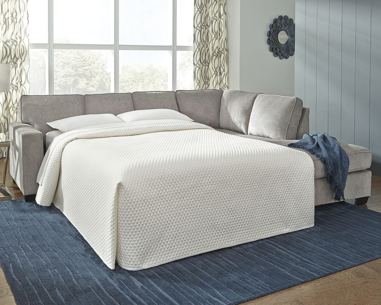 Altari - Right Arm Facing Corner Chaise With Sleeper 2 Pc Sectional - Alloy - Image 3