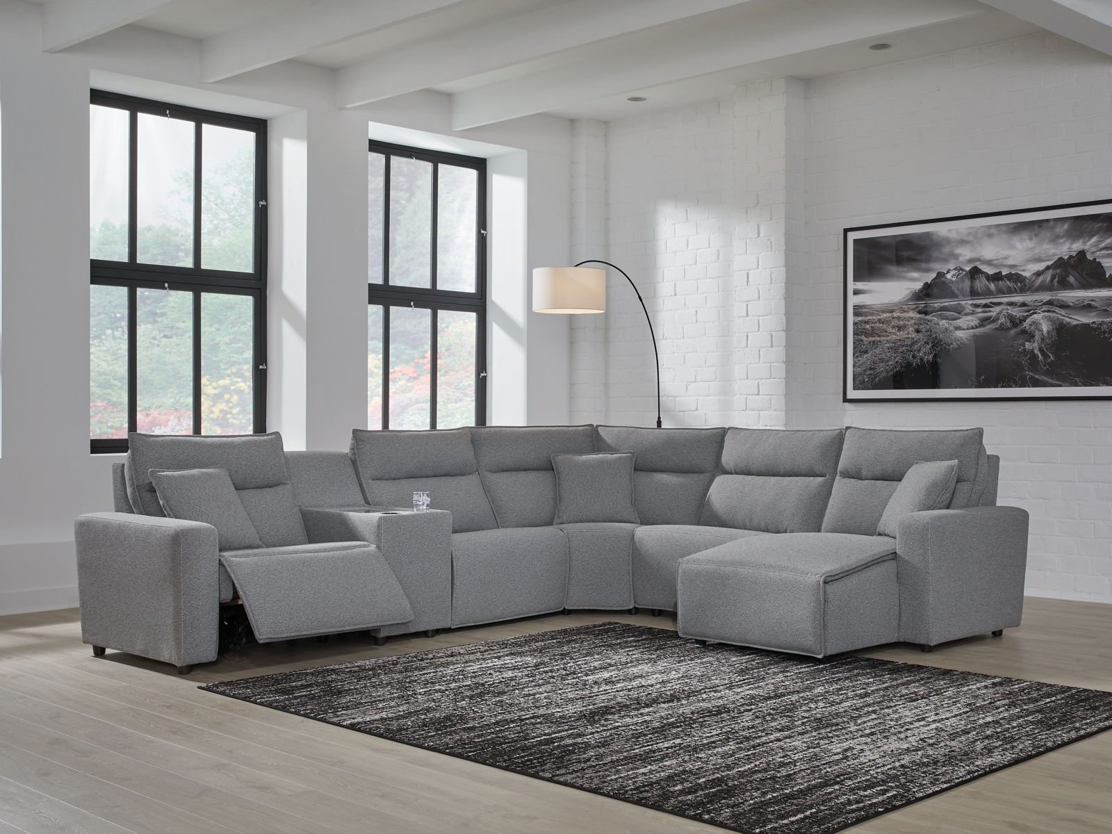 Modmax II - Reclining Sectional - Salt And Pepper - Image 29