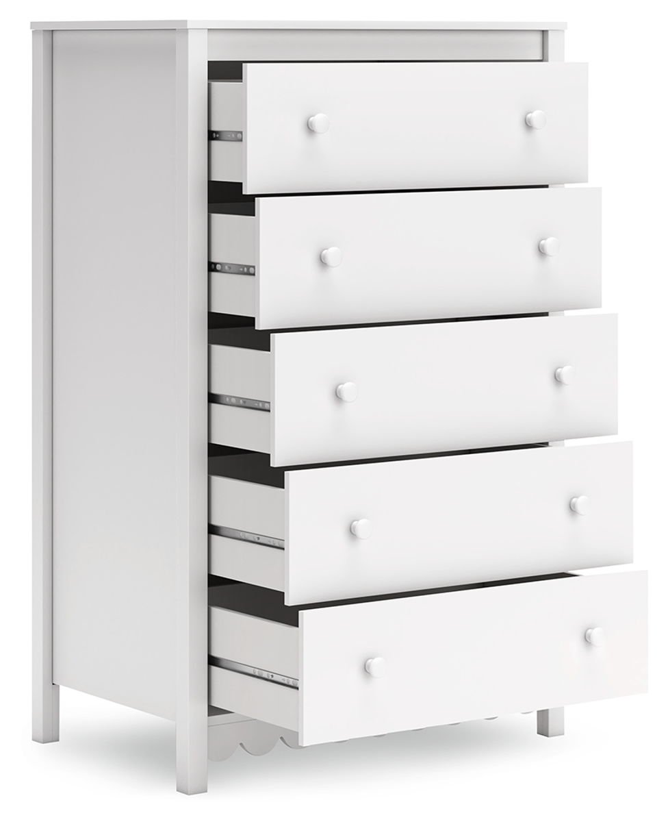 Hallityn - Five Drawer Chest - White - Image 3