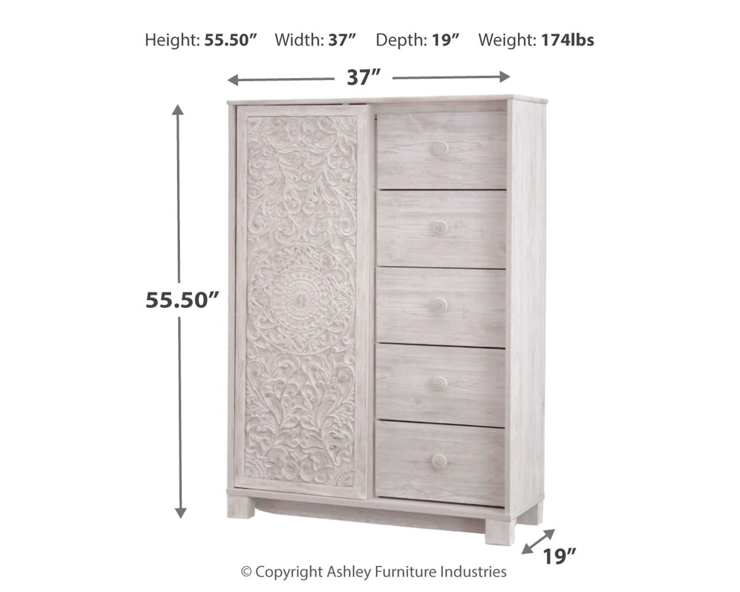Paxberry - Dressing Chest - Whitewash - Image 4