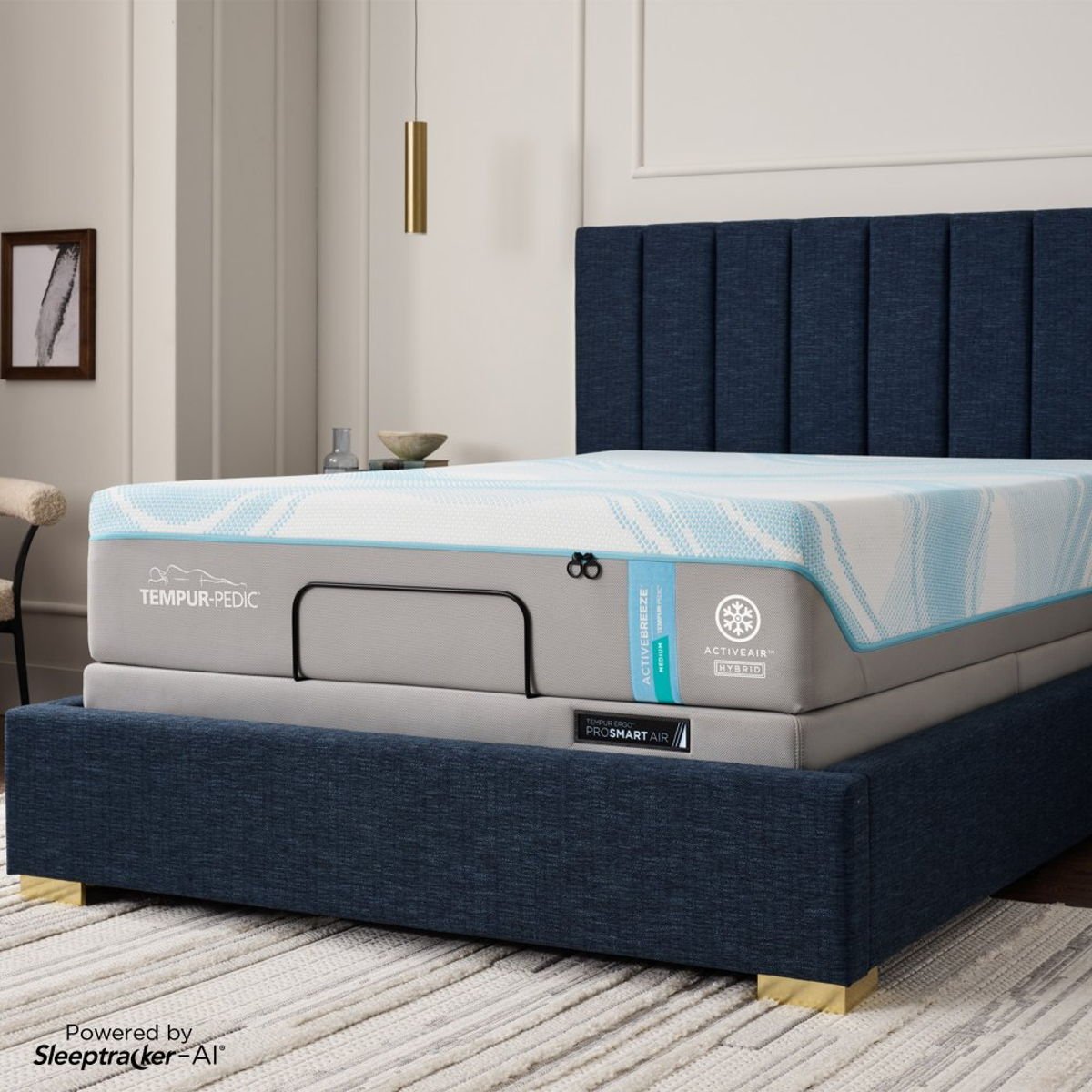 Tempur-Breeze - Tempur-ActiveBreeze Medium Hybrid Mattress With Ergo ProSmart Air Base - Image 8