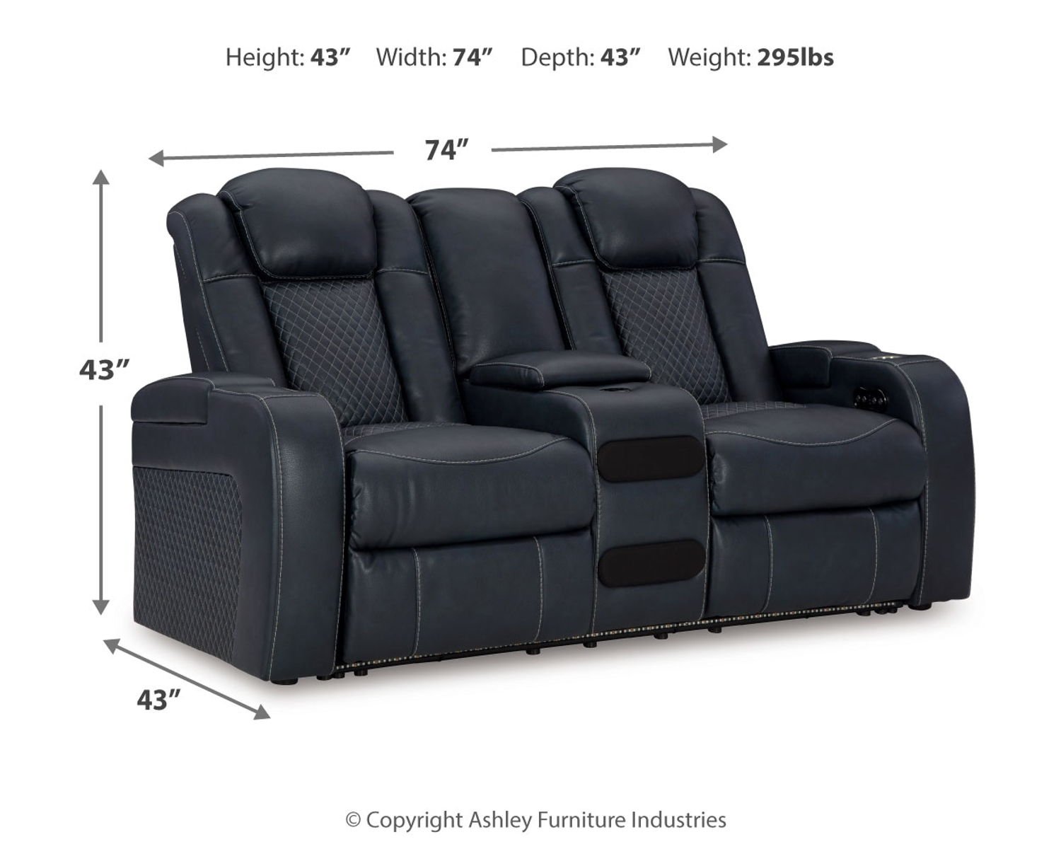 Fyne-dyme - Power Reclining Loveseat With Console/Adj Hdrst - Image 5