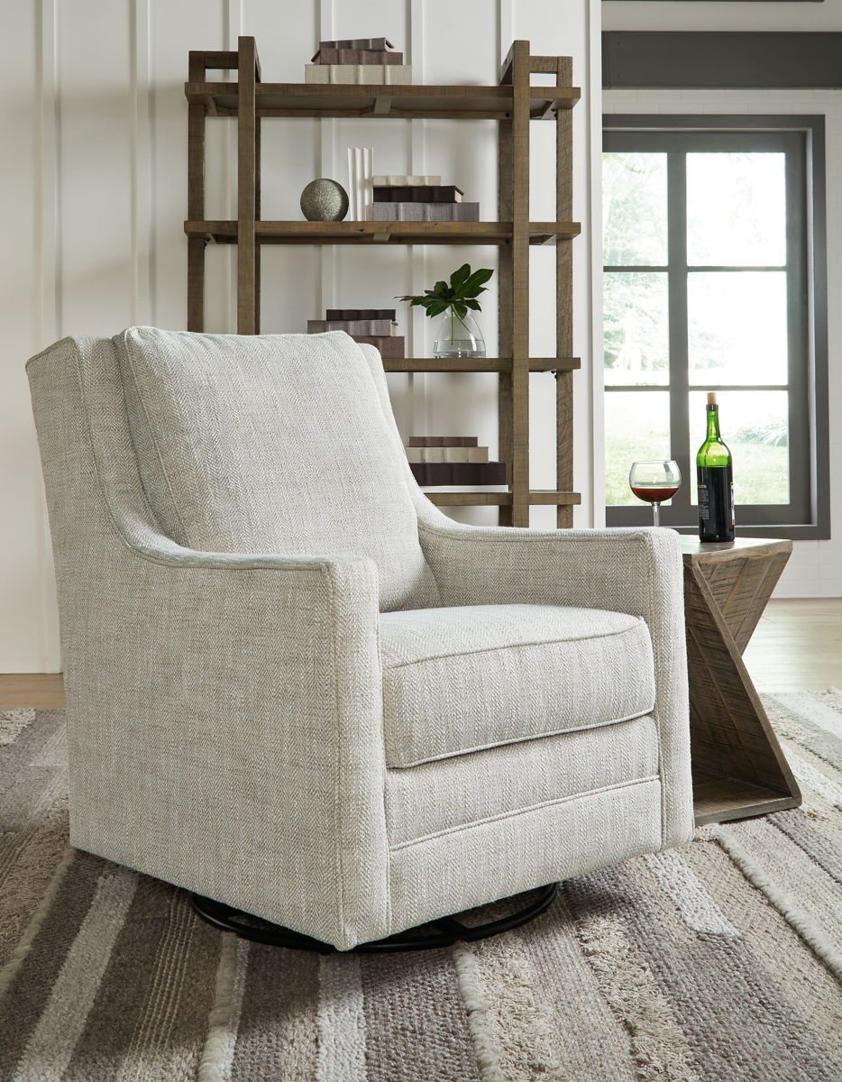 Kambria - Swivel Glider Accent Chair - Fog - Image 4