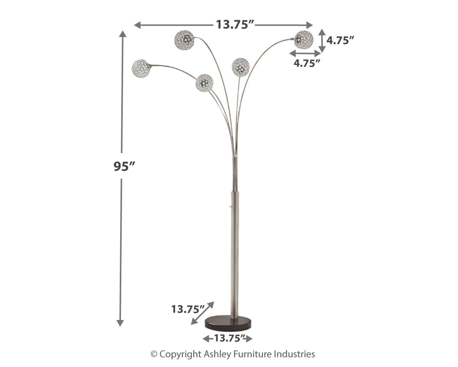 Winter - Metal Arc Lamp - Silver Finish - Image 3