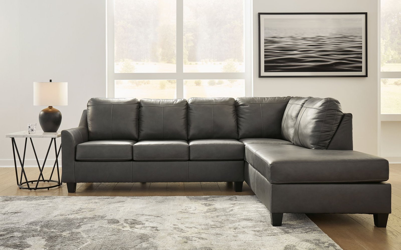 Valderno - 2-Piece Sectional With Raf Corner Chaise - Fog - Image 2