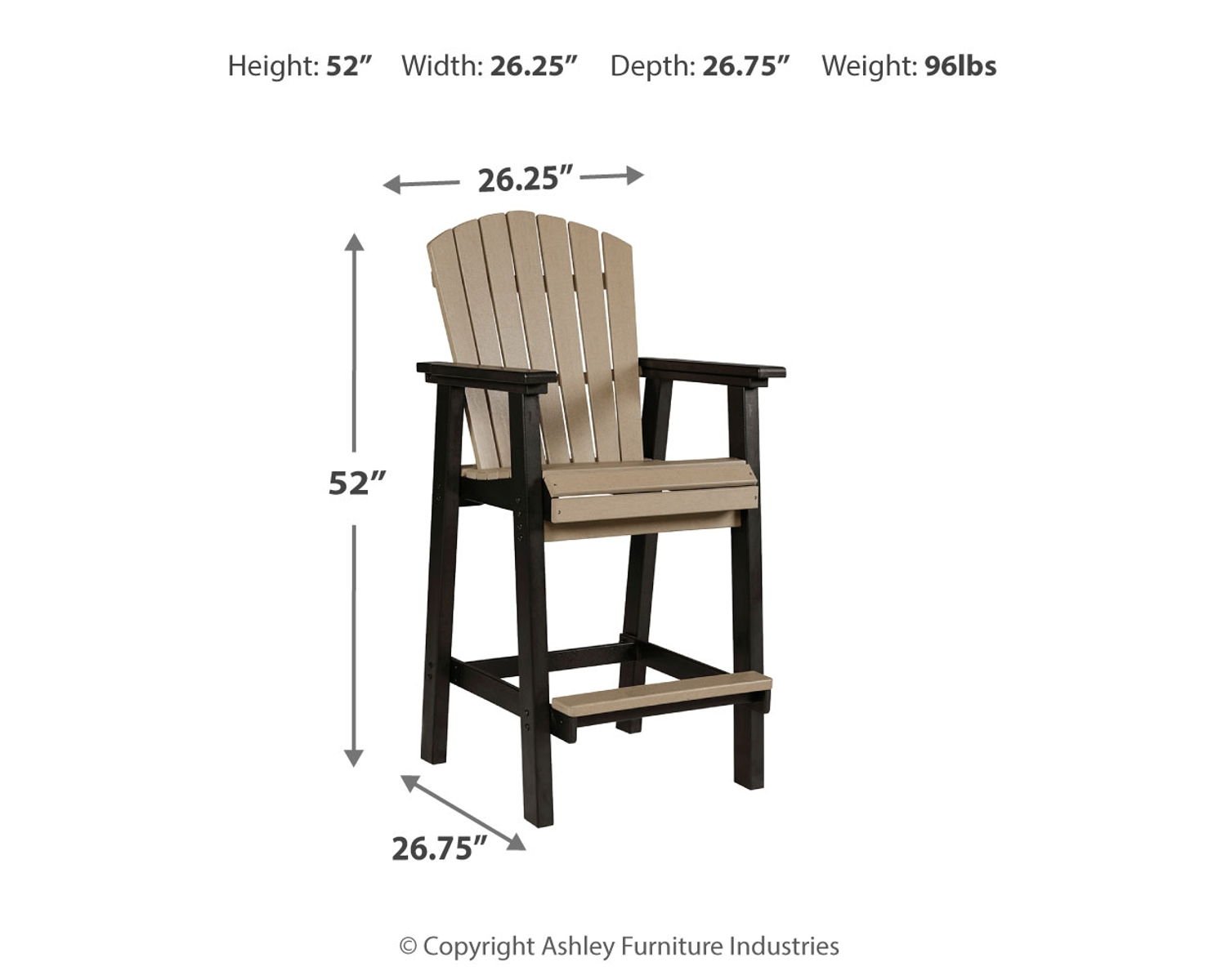 Fairen Trail - Tall Barstool (Set of 2) - Black / Driftwood - Image 3