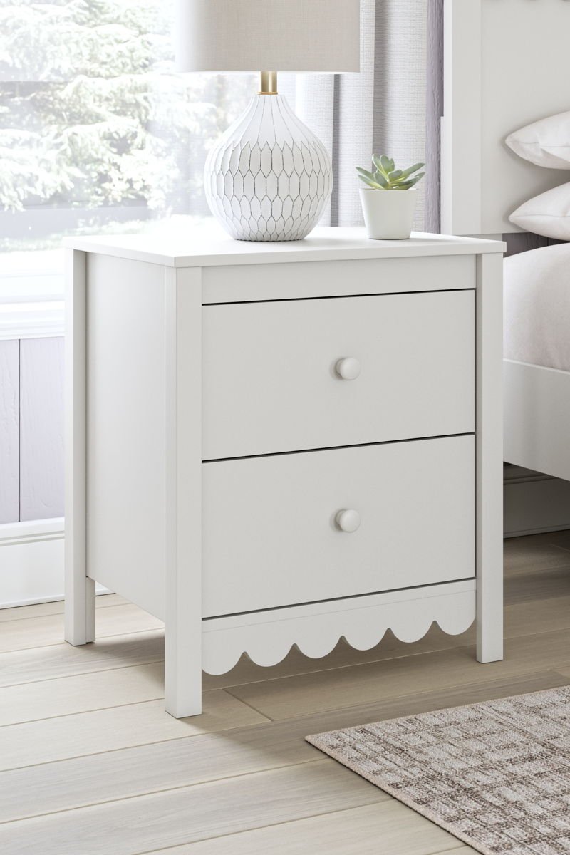 Hallityn - Two Drawer Night Stand - White - Image 3